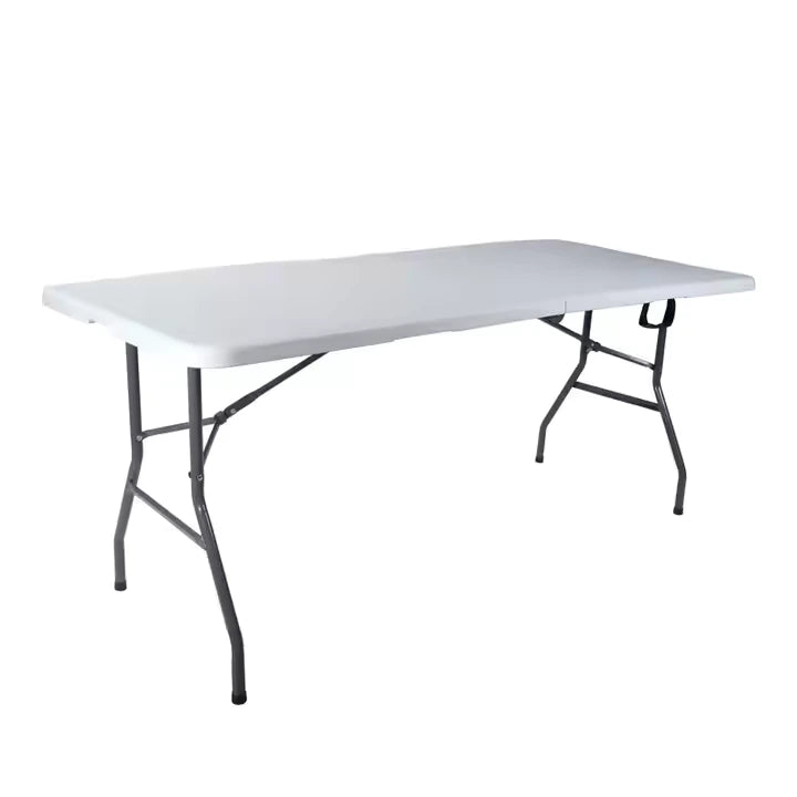 Durable folding tables for sukkah use. Choose between 6ft and 8ft. Thick HDPE plastic with steel frame. Easy to store, rust-resistant, and perfect for outdoor use.