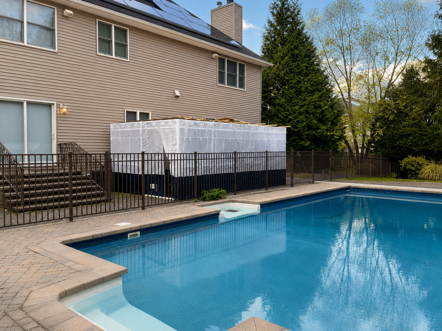 Professionally prepared sukkah at a family vacation home in the New York–New Jersey service area