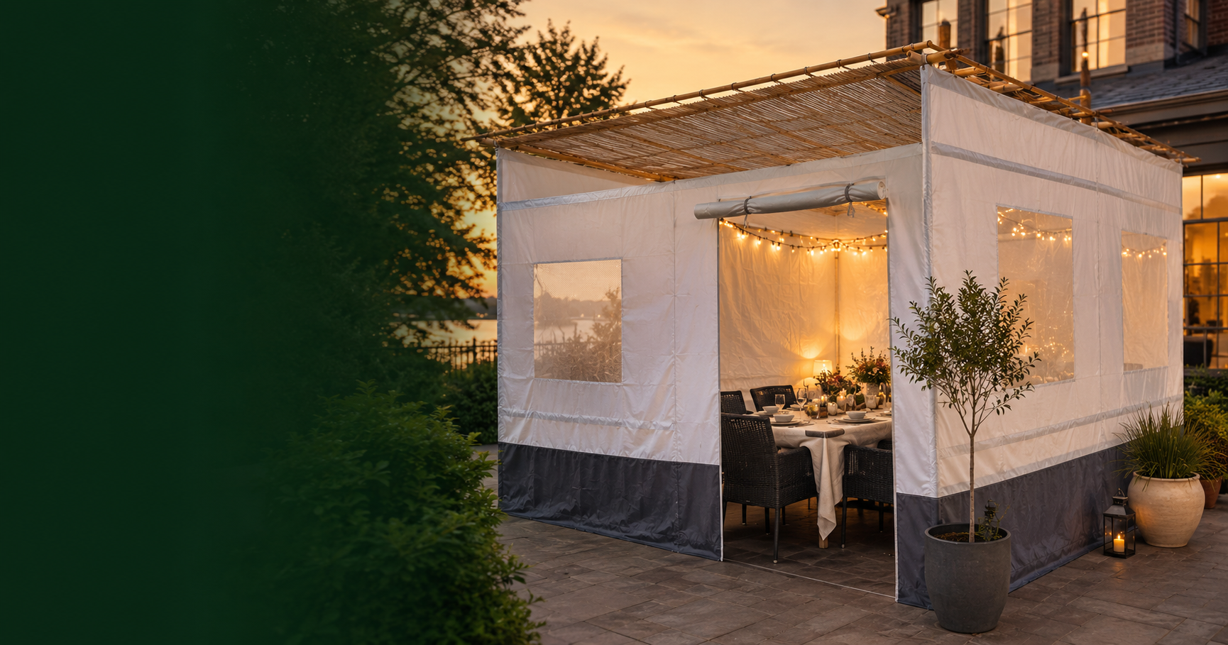 Professionally installed rooftop sukkah prepared for Sukkot in New York